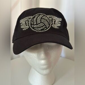 Pit Bull Black Rhinestone Embellished Cadet Cap (900)